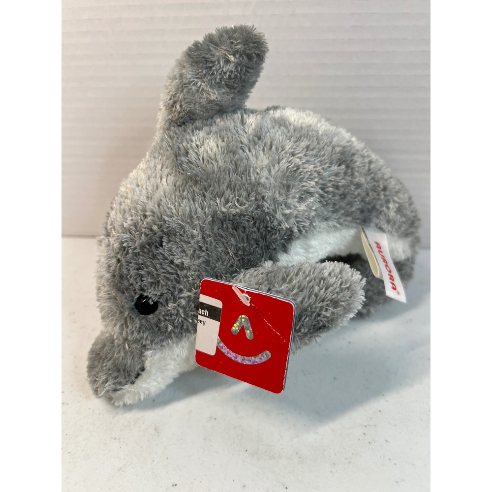 Aurora World Dorsey Bottle-Nosed Dolphin Plush Gray White Stuffed Animal 16633